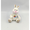 Doudou lapin blanc fleurs GIPSY