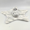 Doudou plat zèbre gris blanc KEELECO