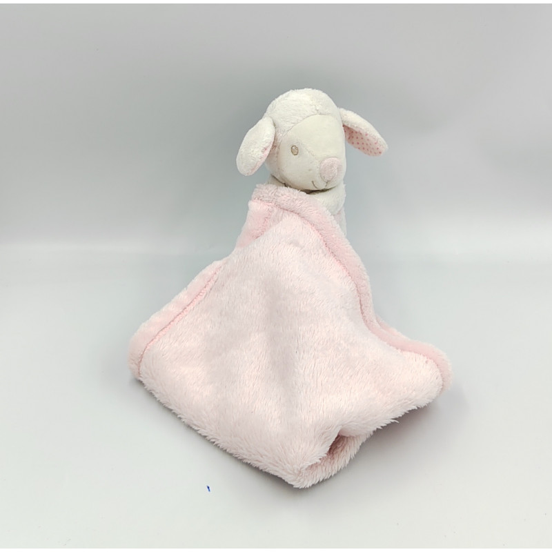 Doudou mouton blanc rose pois mouchoir couverture SIMBA TOYS