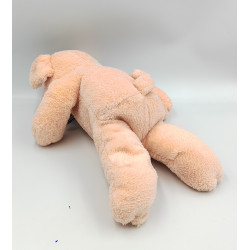 Doudou peluche cochon rose noeud bleu