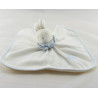 Doudou plat lapin blanc col rose MOULIN ROTY