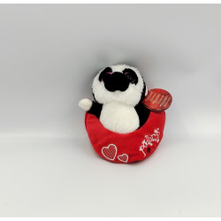 Doudou peluche raton écureuil noir blanc sac rouge PODLINGS