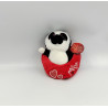 Doudou peluche raton écureuil noir blanc sac rouge PODLINGS