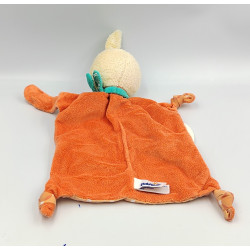 Doudou plat lapin orange bleu vert BABYSUN
