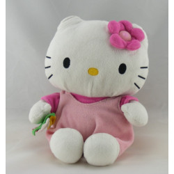 Doudou chat HELLO KITTY rose fleurs SANRIO LICENSE 