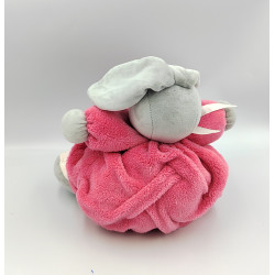 Doudou lapin plume gris rose KALOO