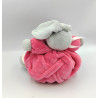Doudou lapin plume gris rose KALOO