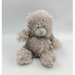 Doudou peluche ours gris nez bleu BRANDART