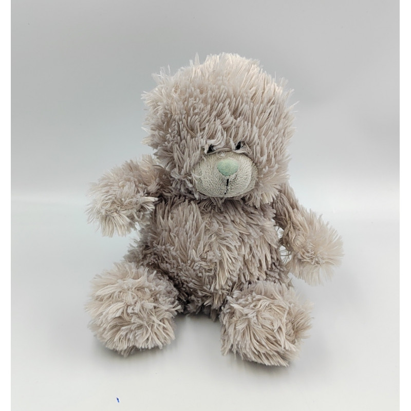 Doudou peluche ours gris nez bleu BRANDART