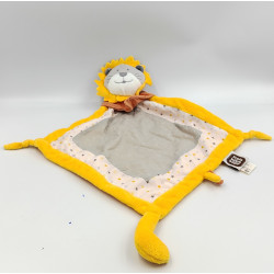 Doudou plat lion gris jaune blanc étoiles TROIS KILOS SEPT