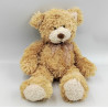 Doudou peluche ours beige noeud GIPSY