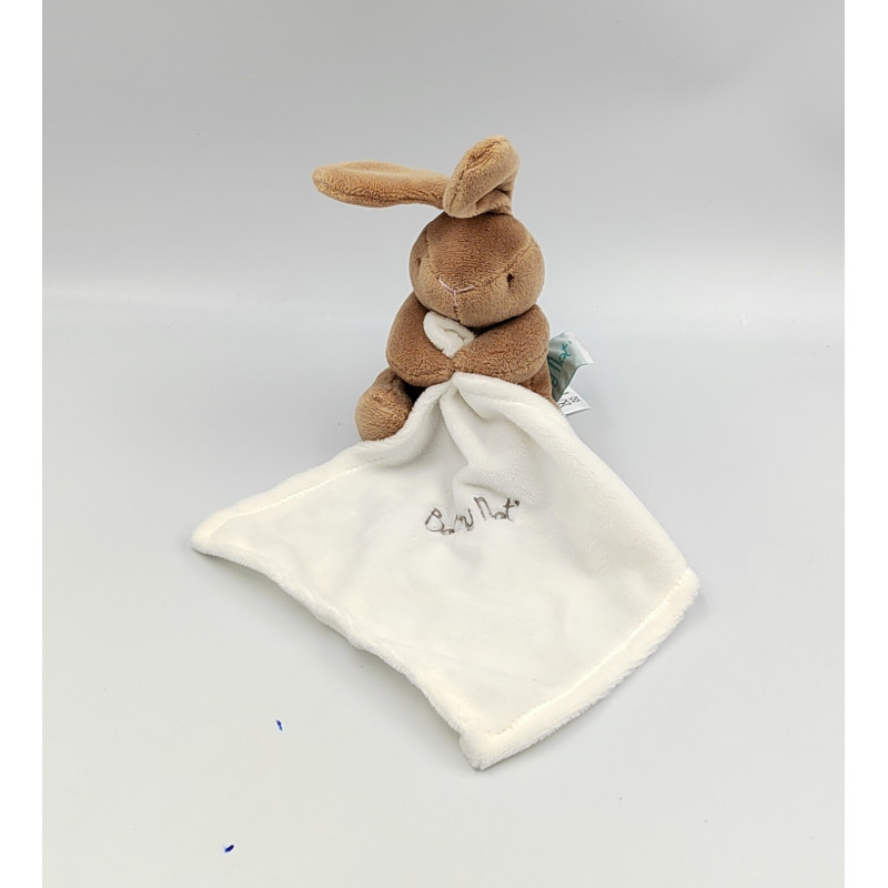 DOUDOU LAPIN MARRON AVEC MOUCHOIR BABY NAT