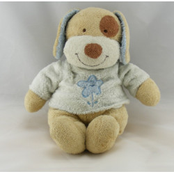 Doudou plat Chien bleu vert Nicotoy 