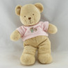 Doudou Ours Beige maillot pull rose fleur brodée Tex