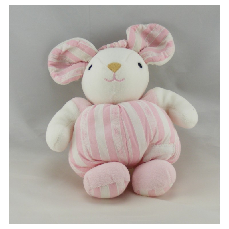 Doudou souris rayé rose TARTINE ET CHOCOLAT