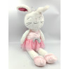 Grande peluche lapin blanc robe tutu rose ANIMAL ADVENTURE