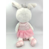 Grande peluche lapin blanc robe tutu rose ANIMAL ADVENTURE