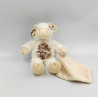Doudou vache blanche marron mouchoir HO STUDIO