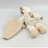 Doudou vache blanche marron mouchoir HO STUDIO