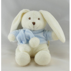 Doudou plat lapin beige marron rayé NATALYS