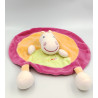 Doudou plat hippopotame rose vert orange chenille KIABI