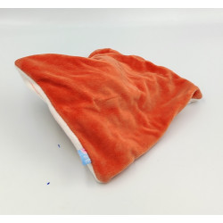 Doudou plat ours lunettes gris blanc orange SUCRE D'ORGE