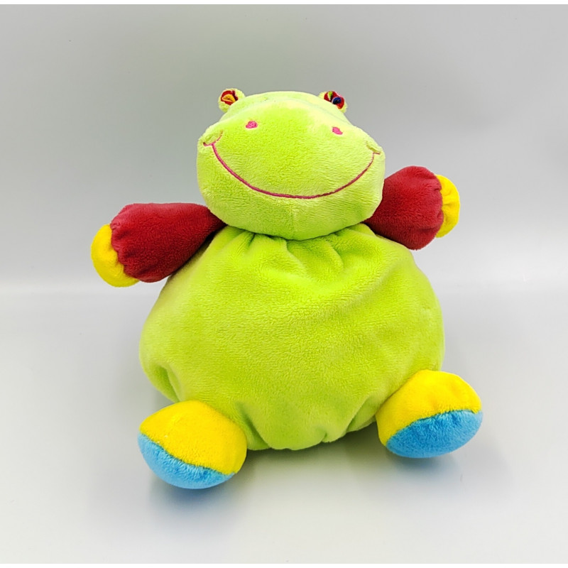 Doudou boule hippopotame vert jaune rouge bleu Dodo d'amour MGM