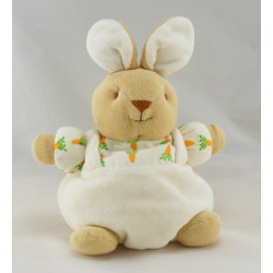 Doudou lapin boule beige orange carottes NOUKIE'S