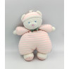 Doudou ours pyjama rose blanc rayures luminou JEMINI