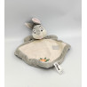 Doudou plat lapin Pan-pan panpan gris blanc fleur DISNEY CLASSICS