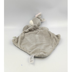 Doudou plat lapin Pan-pan panpan gris blanc fleur DISNEY CLASSICS