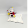 Doudou ours gris rouge violet jaune mouchoir Cajou SUCRE D'ORGE