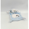 Doudou plat lapin bleu blanc maison GRAIN DE BLE