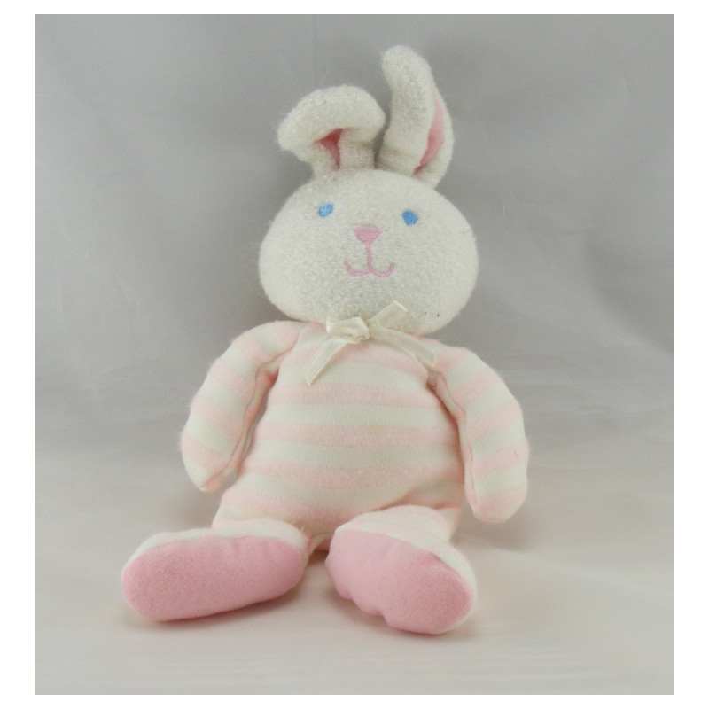 Doudou lapin blanc rose Luminou 