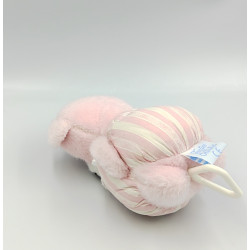 Doudou musical ours rose blanc rayé TARTINE ET CHOCOLAT