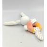 Doudou hochet lapin blanc orange rose étoiles NATTOU