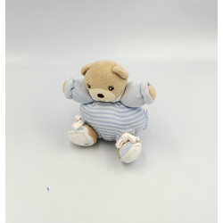 Mini Doudou Ours bleu rayé Kalo