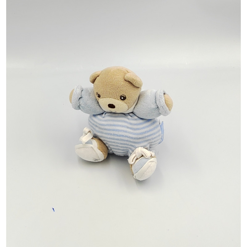 Mini Doudou Ours bleu rayé Kalo