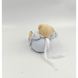 Mini Doudou Ours bleu rayé Kalo