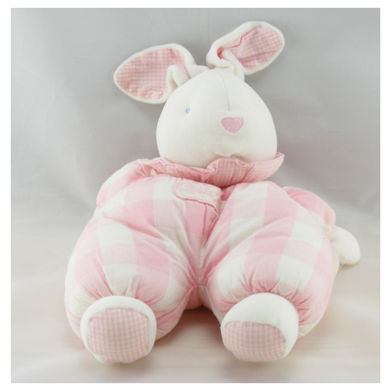 Doudou souris blanche rayé rose BEBE JACADI