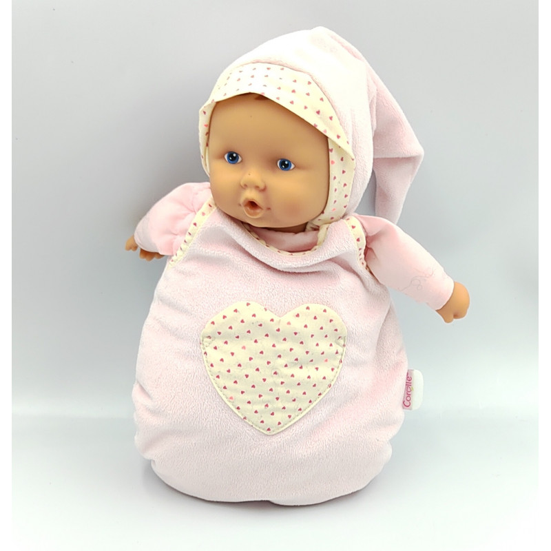 Doudou baby pouce poupée gigoteuse rose coeurs COROLLE 2016