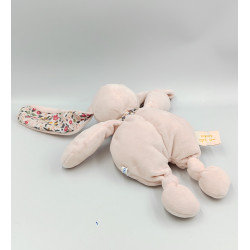 Doudou lapin rose blanc fleurs BOUT'CHOU BOUTCHOU