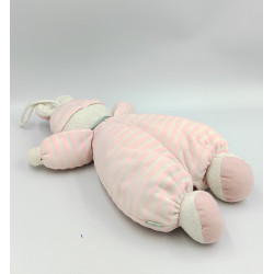 Doudou lapin pyjama rose rayures luminou