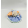 Doudou plat rond ours gris bleu orange vert Gourmandise BABY NAT