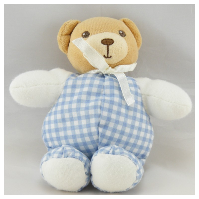Doudou ours patapouf vichy bleu KALOO 