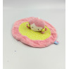 Doudou plat poupée rose vert pois Doumou SUCRE D'ORGE