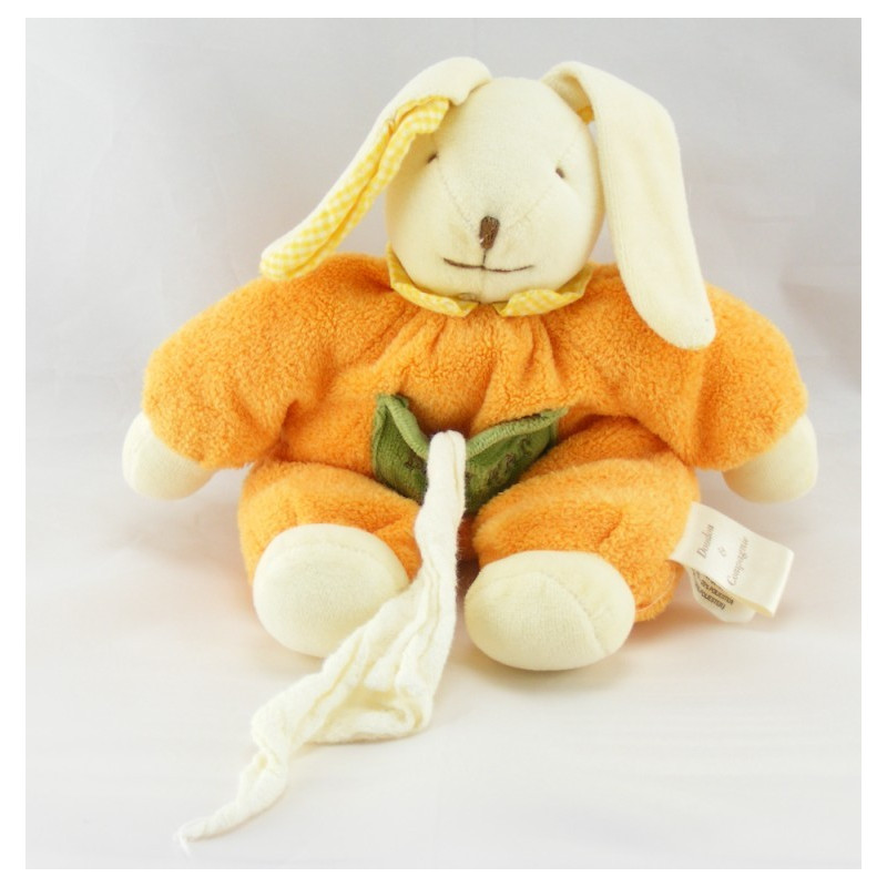Doudou et compagnie lapin orange vert baby nat