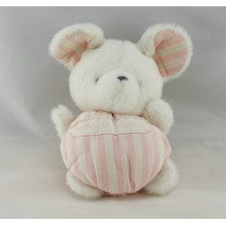 Doudou souris rayé rose TARTINE ET CHOCOLAT