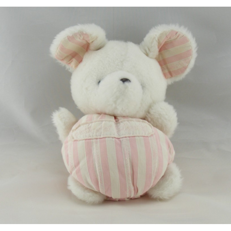 Doudou souris rayé rose TARTINE ET CHOCOLAT