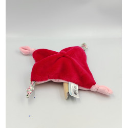 Doudou plat carré lapin fushia rose BABY NAT